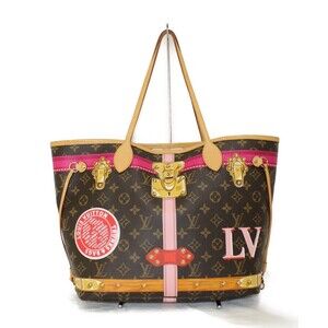 Louis Vuitton Neverfull Monogram Canvas Handbag Tote Bag Multicolor Pink rare LV